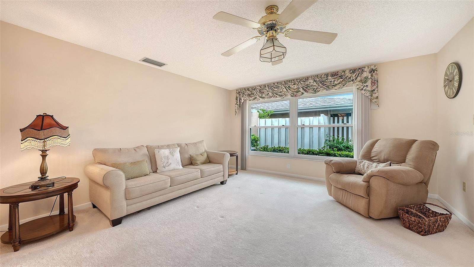 Neutral furnishings included.