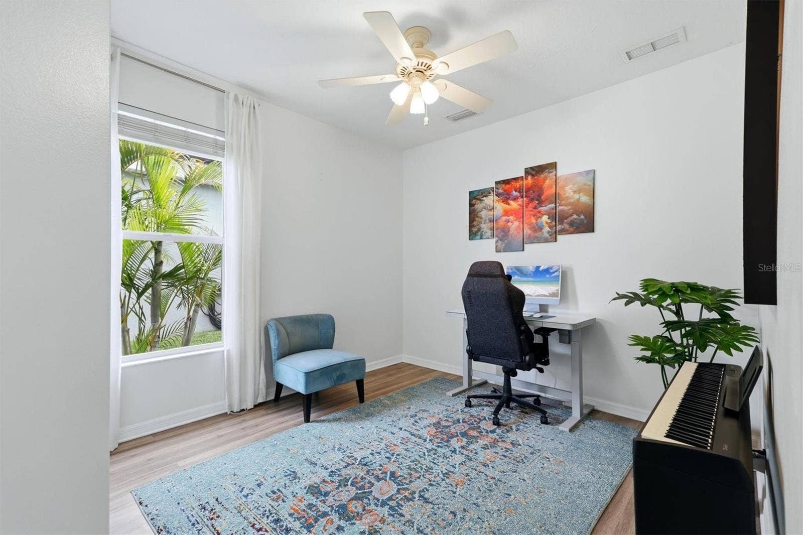 Office or Den with French doors from foyer