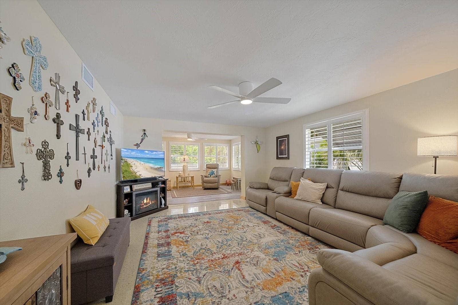 Living room open to kitchen