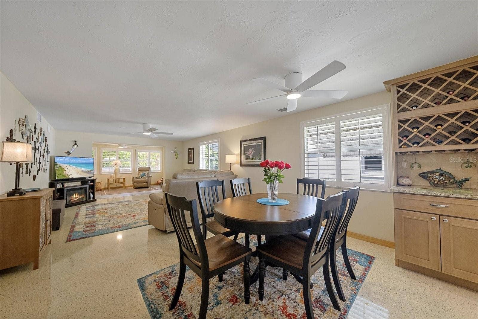 Dining area open to kitchen