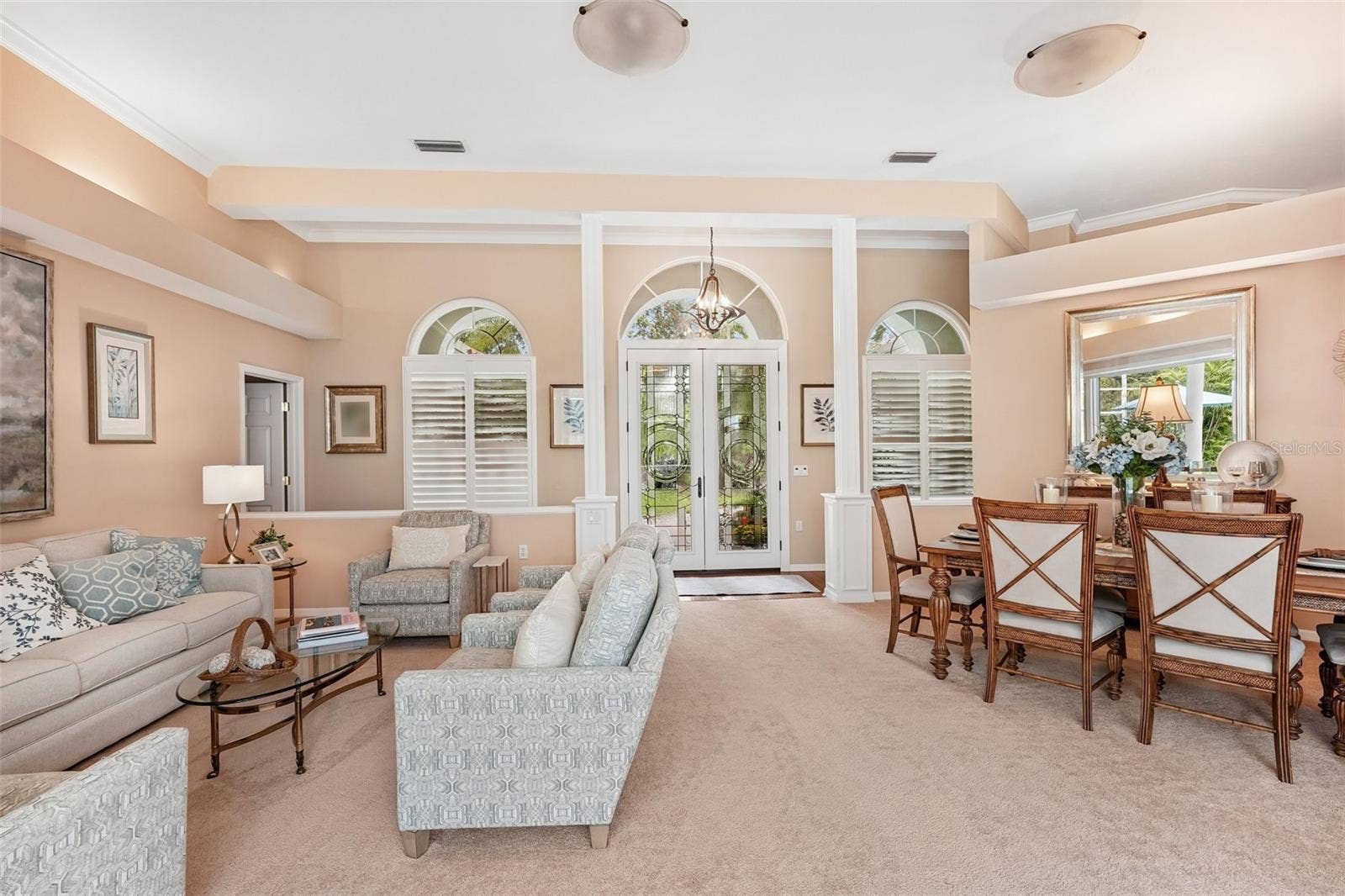 Formal dining and living areas