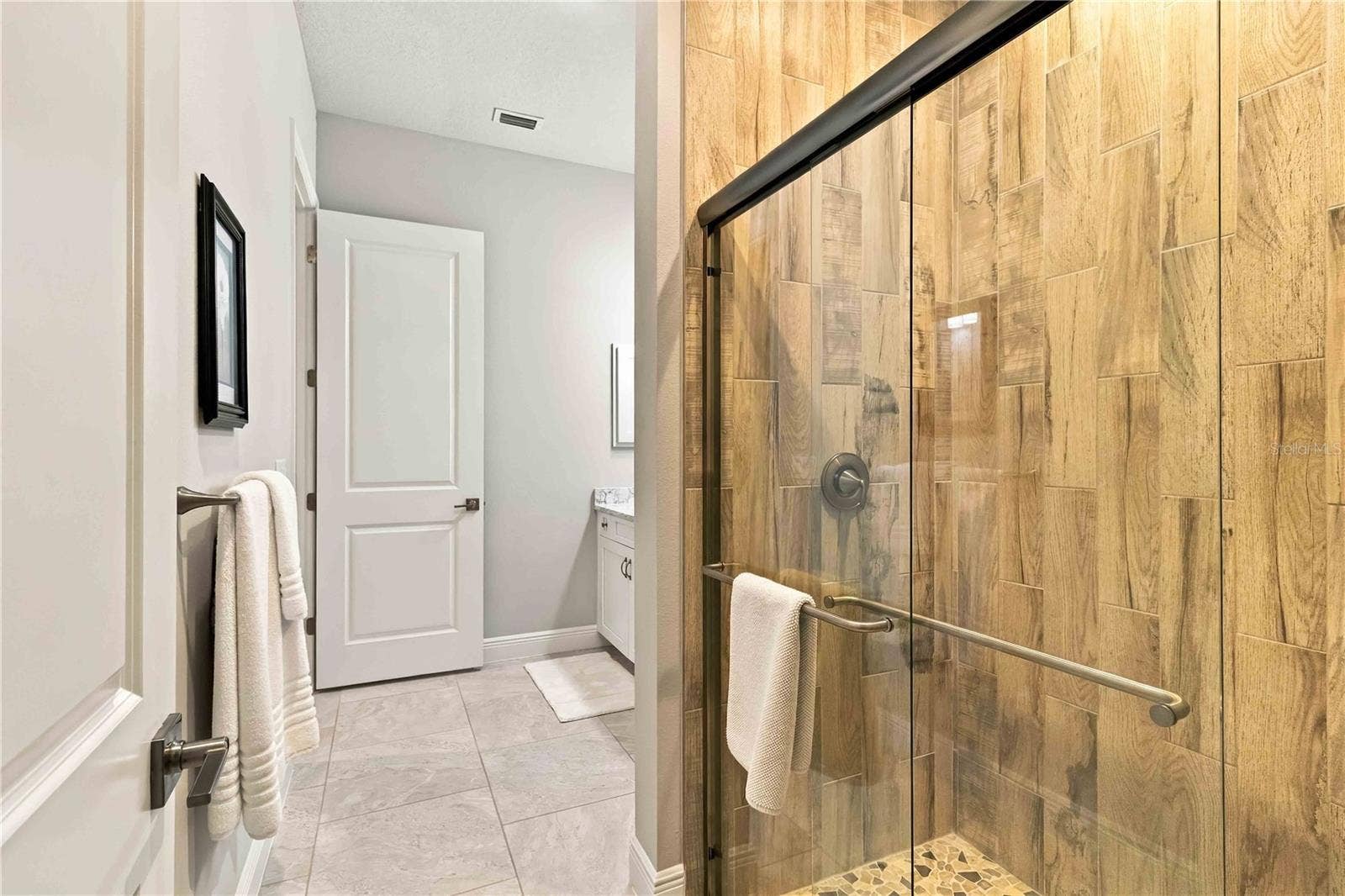Custom Secondary Bathroom with Custom Tile Shower