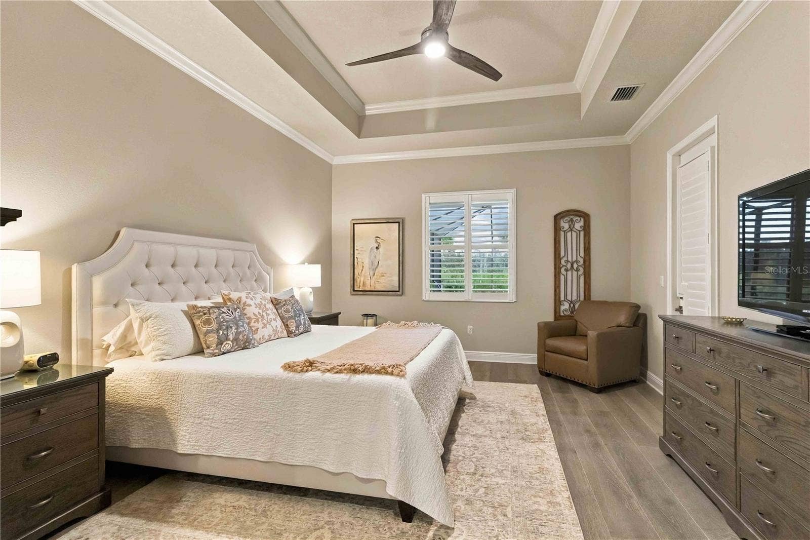 Primary Bedroom with Tray Ceiling