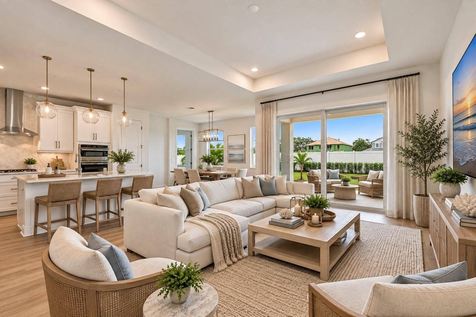 161 VISTERA BOULEVARD, Nokomis, FL 34275 Great Room Digitally Staged