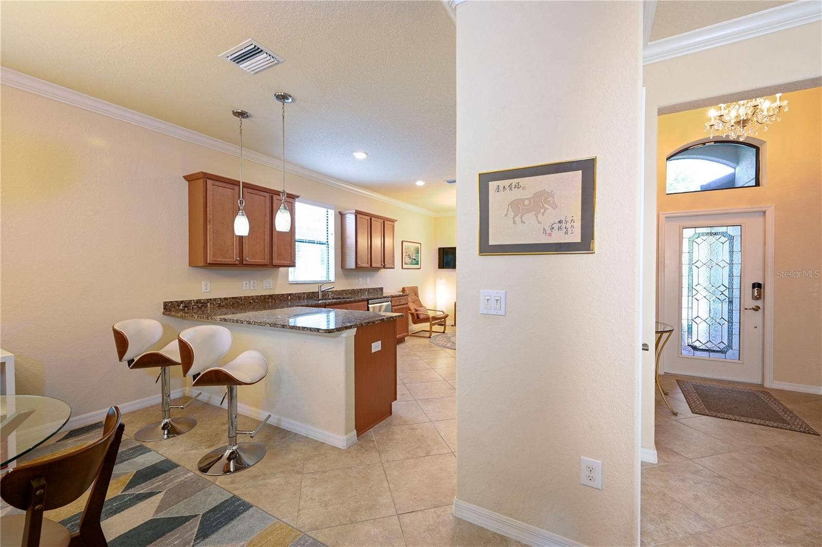 7124 MARSH VIEW TERRACE STREET, Bradenton, FL 34212 Dining area, breakfast bar and kitchen from Great Room