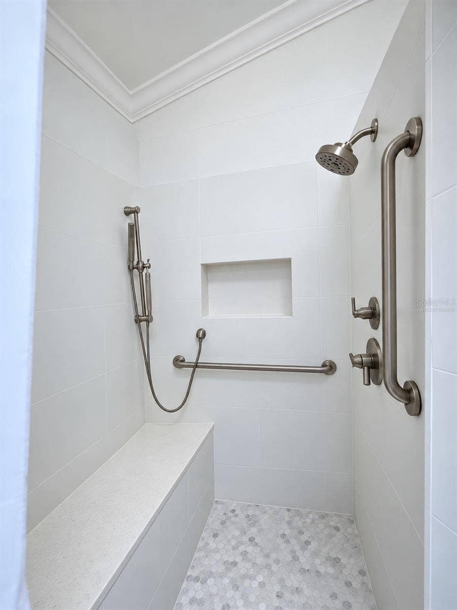 1777 ALTA VISTA STREET, Sarasota, FL 34236 Primary Shower - Virtually Staged