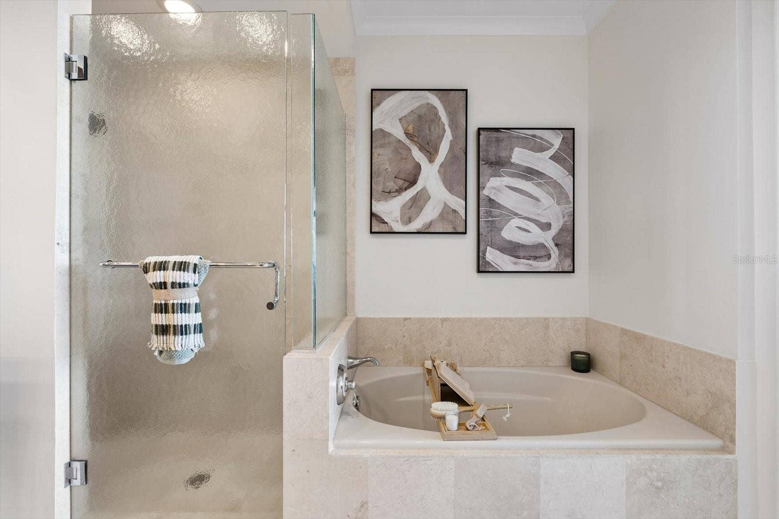 1350 MAIN STREET, #1703, Sarasota, FL 34236 Primary ensuite bathroom with separate shower & garden soaking tub