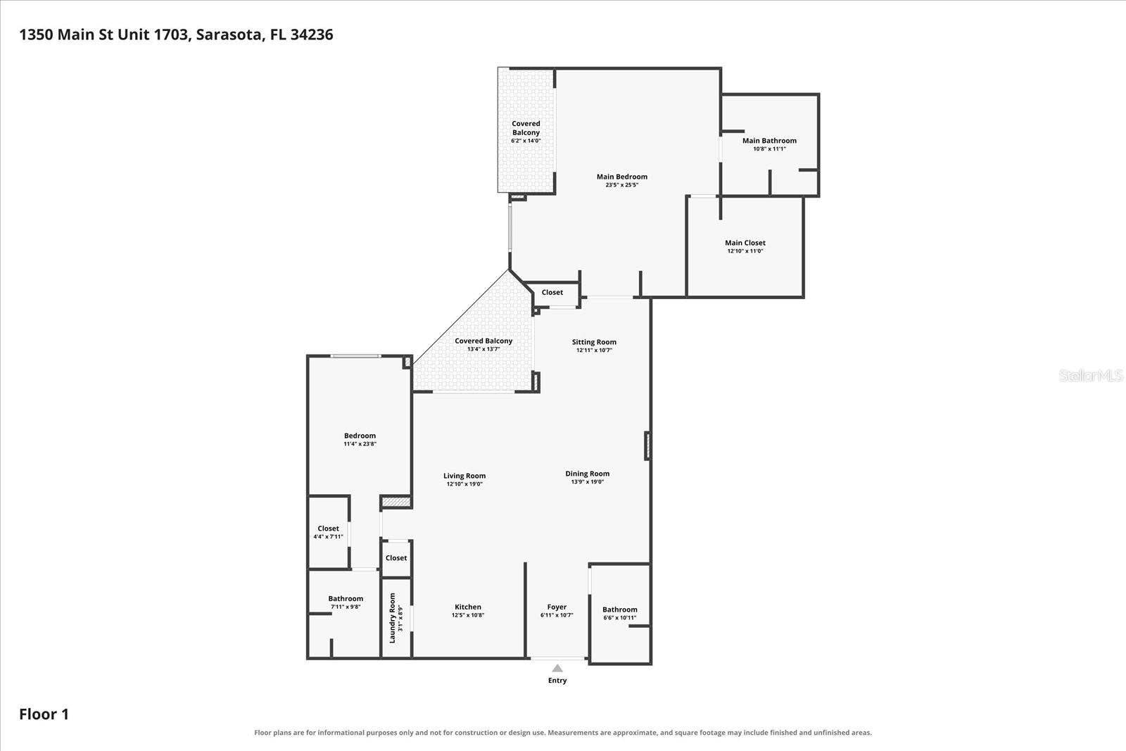 1350 MAIN STREET, #1703, Sarasota, FL 34236 Floor plan