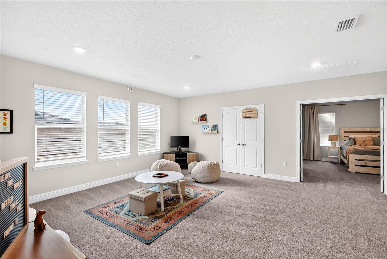 Loft area with storage closet