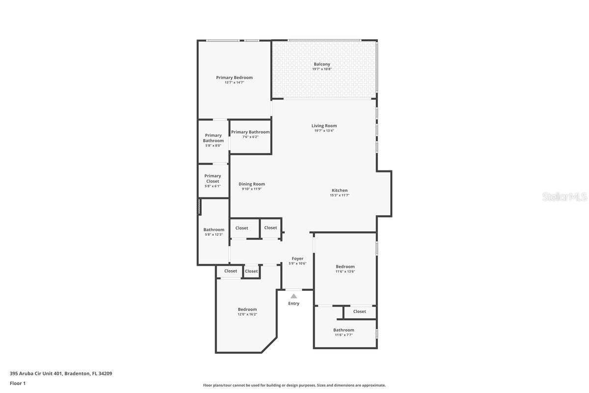 395 ARUBA CIRCLE, #203, Bradenton, FL 34209 floor plan
