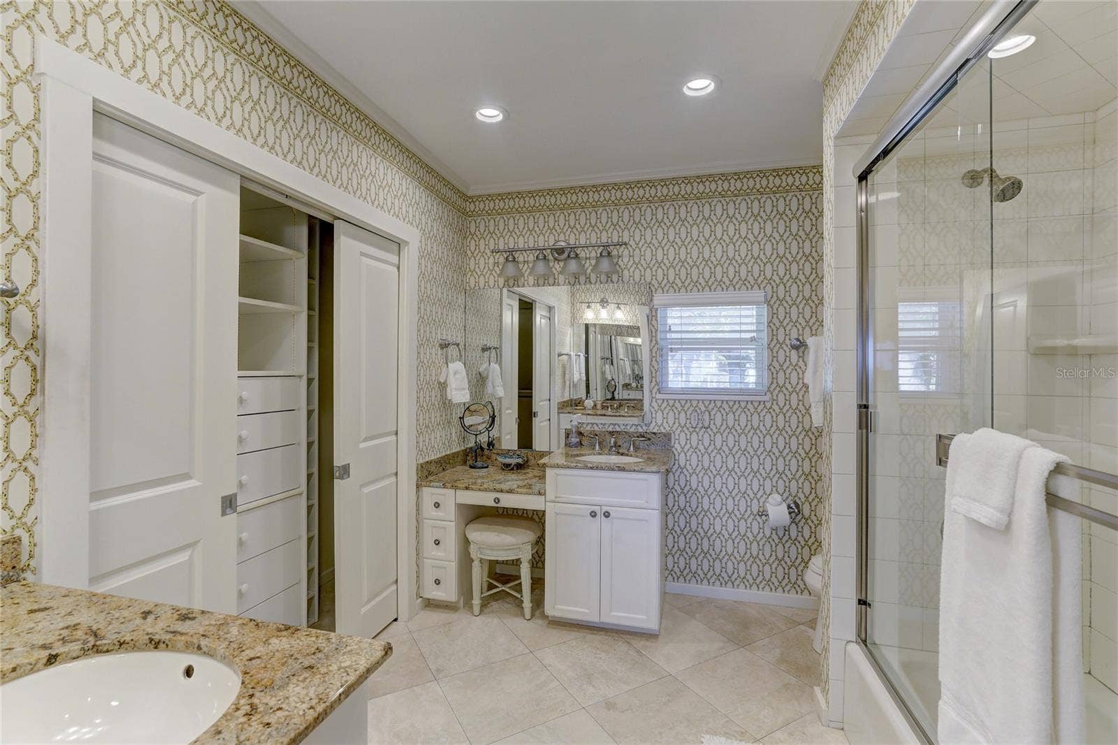 Primary Bathroom With Closet