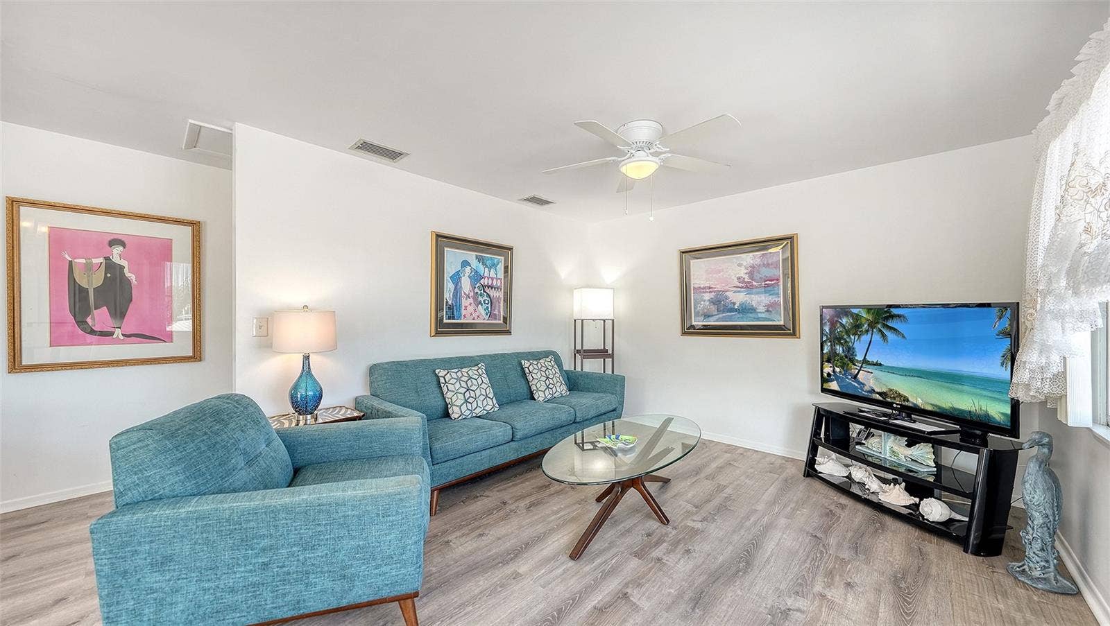 7406 MARINA DRIVE, #A and B, Holmes Beach, FL 34217 Living room Apt B