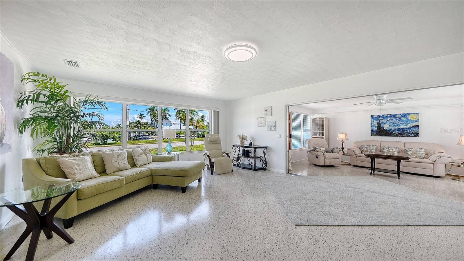 7406 MARINA DRIVE, #A and B, Holmes Beach, FL 34217 Living room and Florida room Apt. A