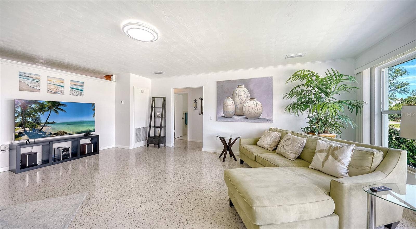 7406 MARINA DRIVE, #A and B, Holmes Beach, FL 34217 Living room Apt. A