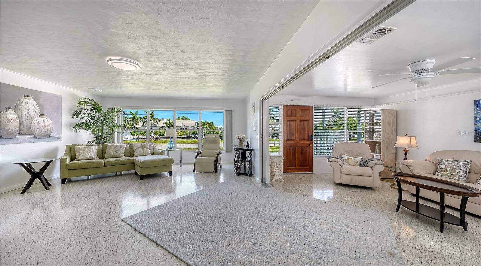 7406 MARINA DRIVE, #A and B, Holmes Beach, FL 34217 Living room and Florida room Apt A