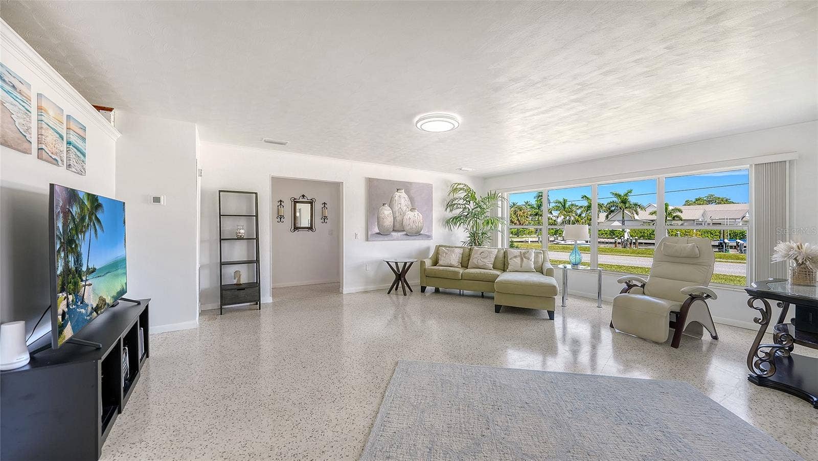 7406 MARINA DRIVE, #A and B, Holmes Beach, FL 34217 Living room Apt. A
