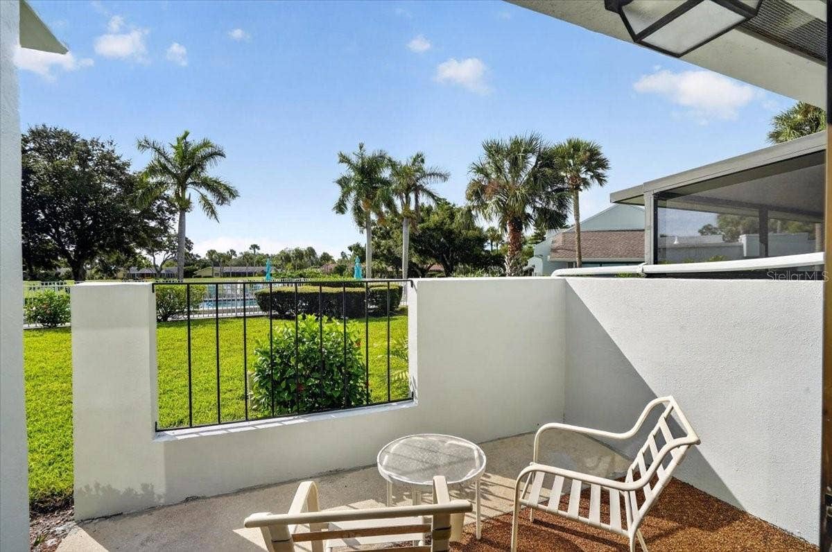 2319 LAKESIDE MEWS, #B3, Sarasota, FL 34235 patio from the master bedroom