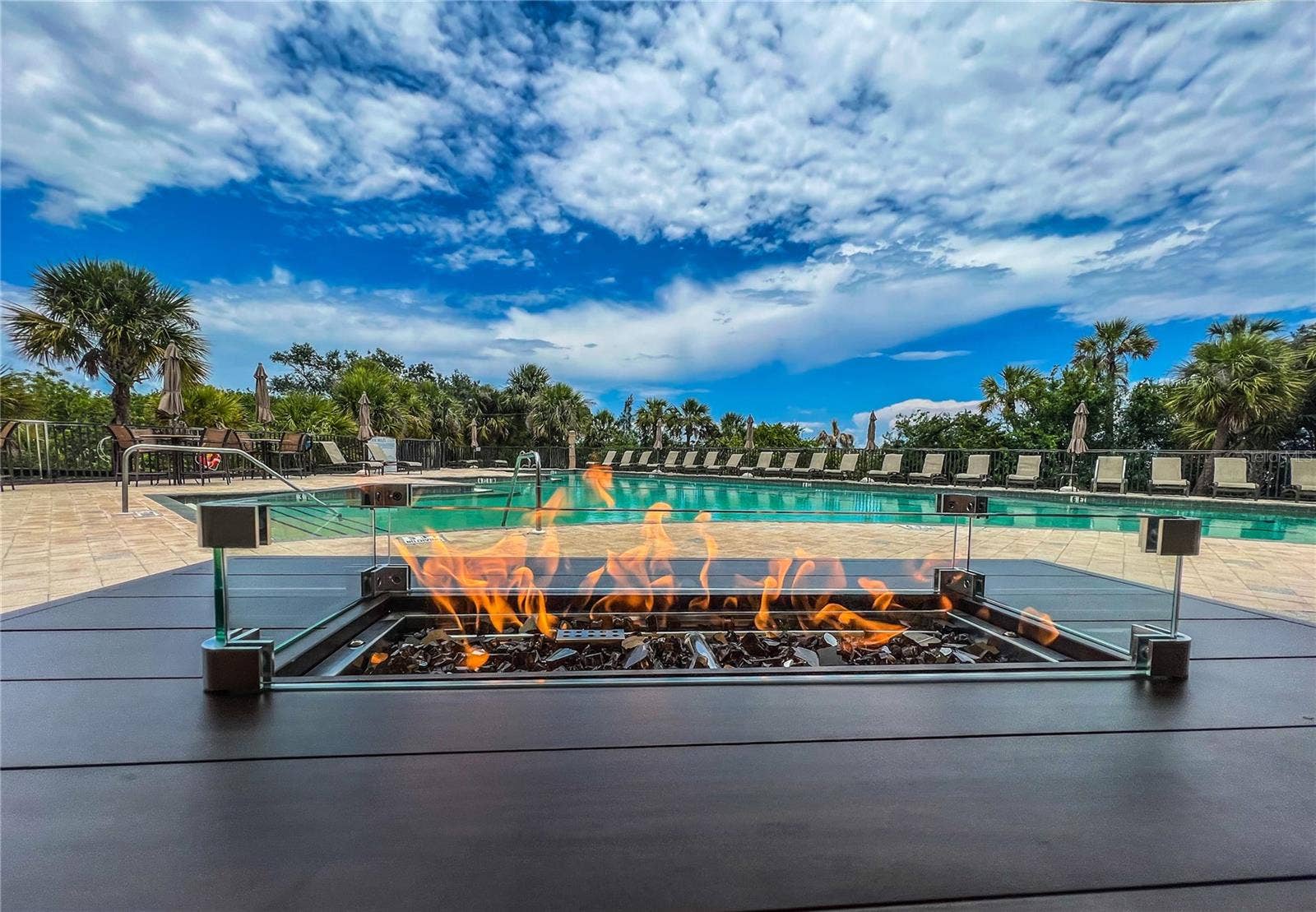 9616 TURNING LEAF TERRACE, Bradenton, FL 34212 Fire Pit pool side