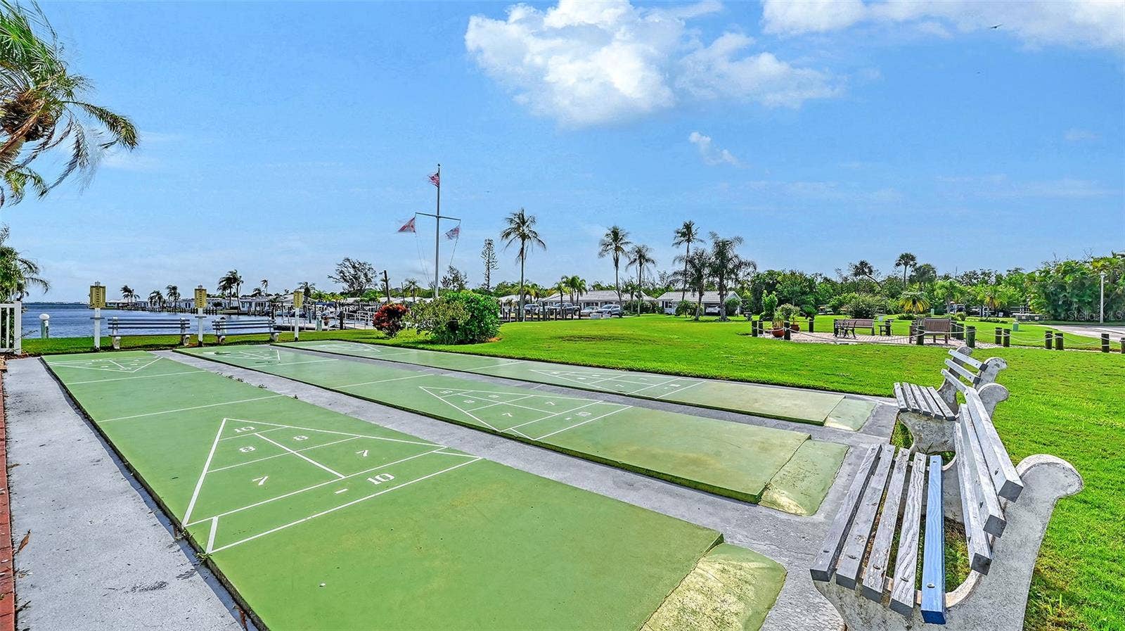 Shuffleboard courts.