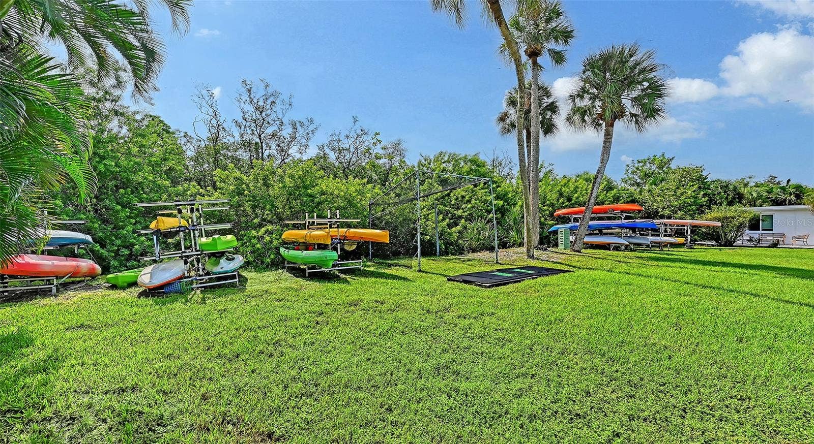 Canoe/kayak storage.