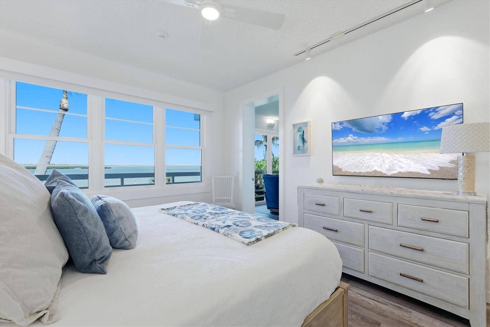 615 DREAM ISLAND PLACE, #212, Longboat Key, FL 34228 Primary Bedroom with Bay Views
