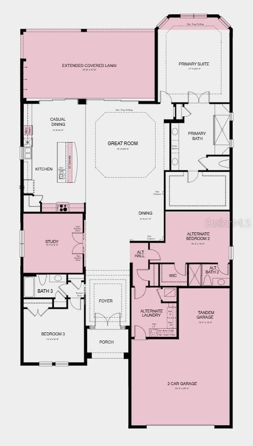 Additional Highlights Include: tray ceilings, double pocket doors at study, 8' interior doors, outdoor kitchen rough-in, and whole house impact windows.