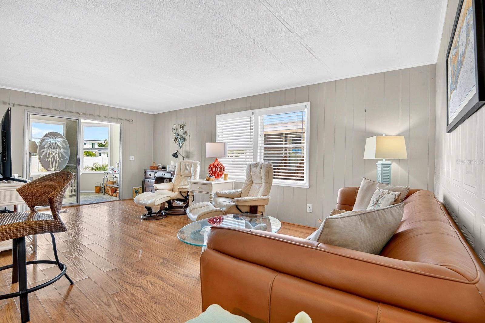 Living area facing front of home