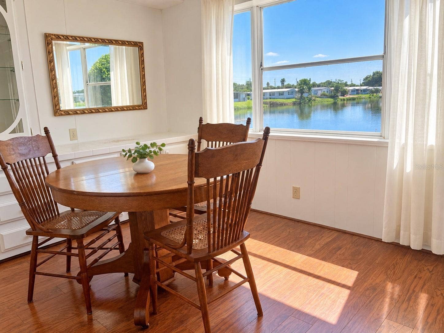 Dining area overlooking water