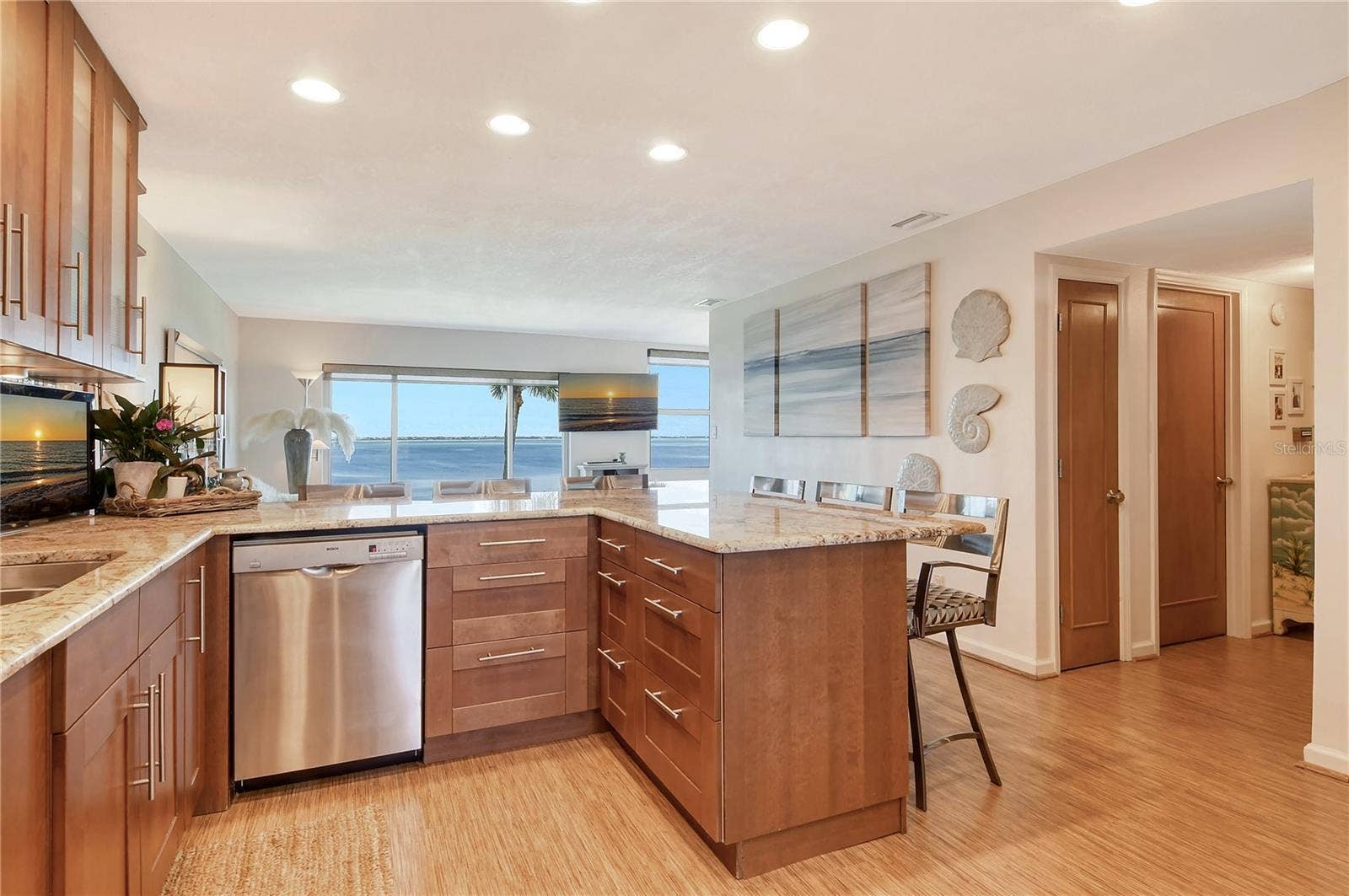4800 GULF OF MEXICO DRIVE, #205, Longboat Key, FL 34228 Chef Gourmet Kitchen with Full Bayfront Waterview!