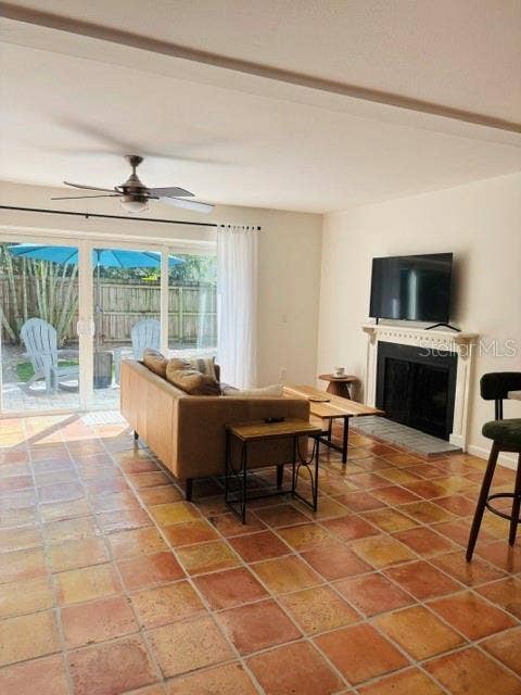 104 CHESAPEAKE AVENUE, #C6, Tampa, FL 33606 Warm & welcoming living area with wood burning fireplace