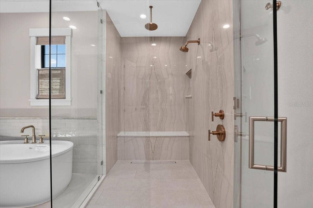1625 RIO VISTA TERRACE, Parrish, FL 34219 Oversized Walk-in Shower with Dual shower heads.