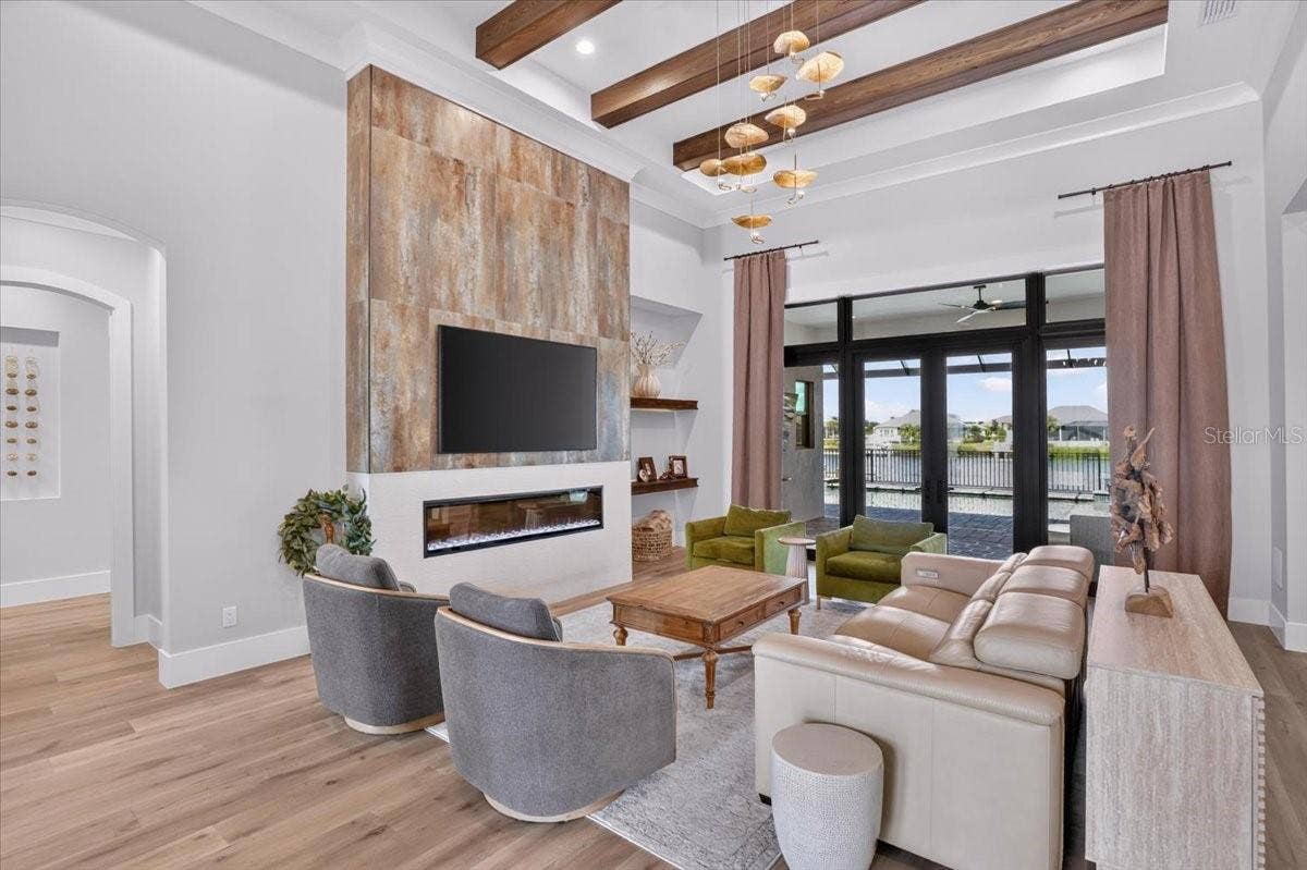1625 RIO VISTA TERRACE, Parrish, FL 34219 Electric Fireplace with Porcelain Tile and Custom Wood Mantel