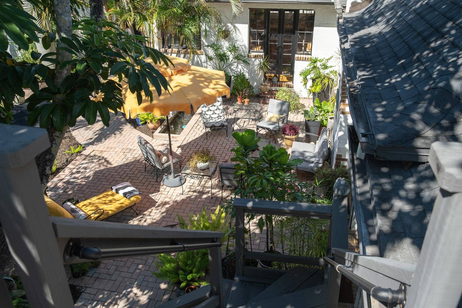 View of courtyard from guest quarters.