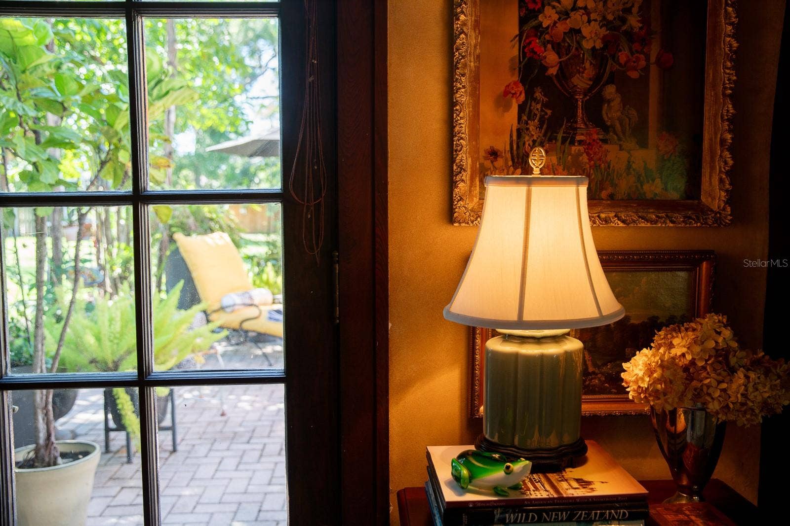 View from living room to courtyard.