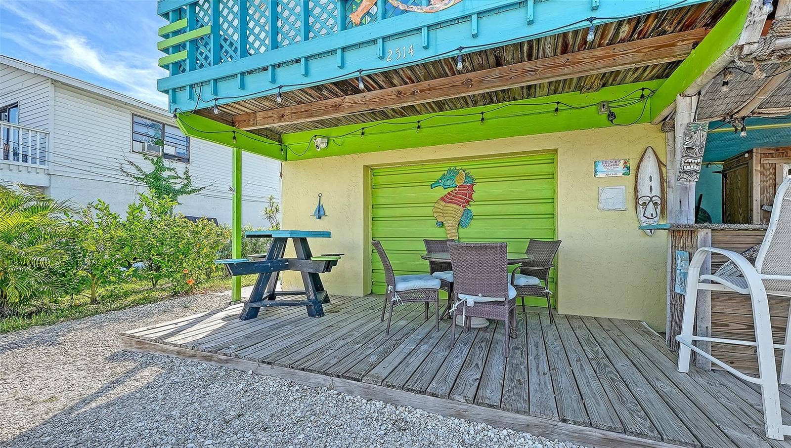 2514 AVENUE B, Bradenton Beach, FL 34217 Open front deck.