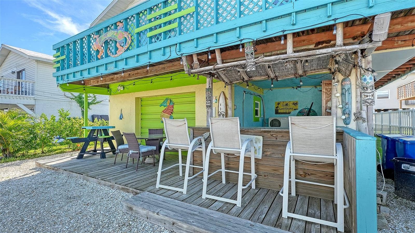 2514 AVENUE B, Bradenton Beach, FL 34217 Covered front deck.