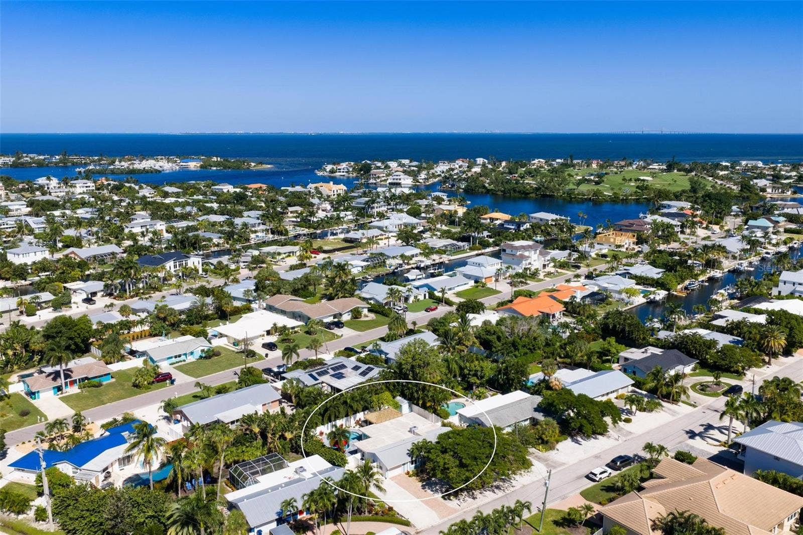 504 69TH STREET, Holmes Beach, FL 34217 Aerial views to the north over Bimini Bay, Tampa Bay and beyond!