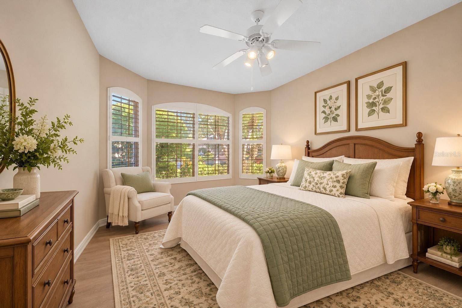 7050 OWLS NEST TERRACE, Bradenton, FL 34203 Guest Room with beautiful bay window and plantation shutters.