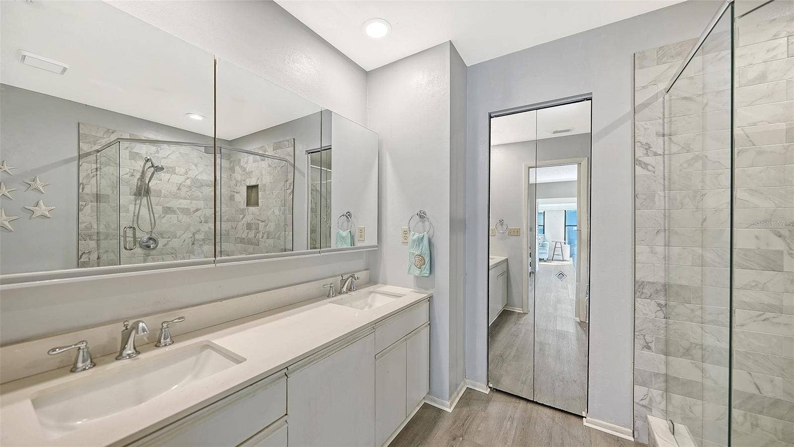 Primary bathroom with double sinks