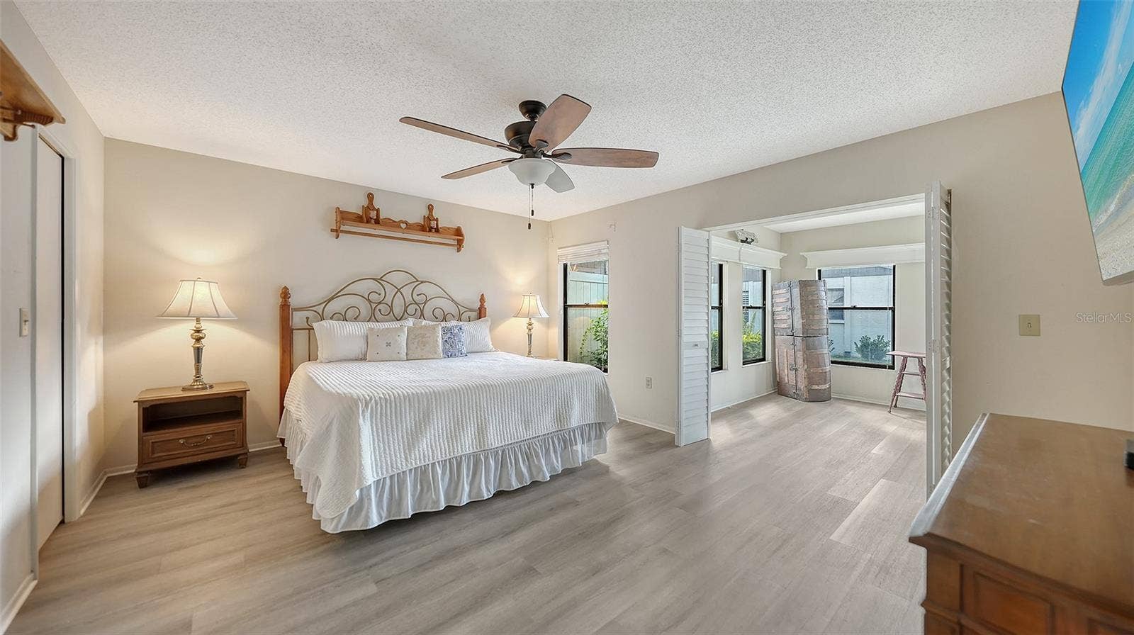 Primary bedroom with large walk-in closet.