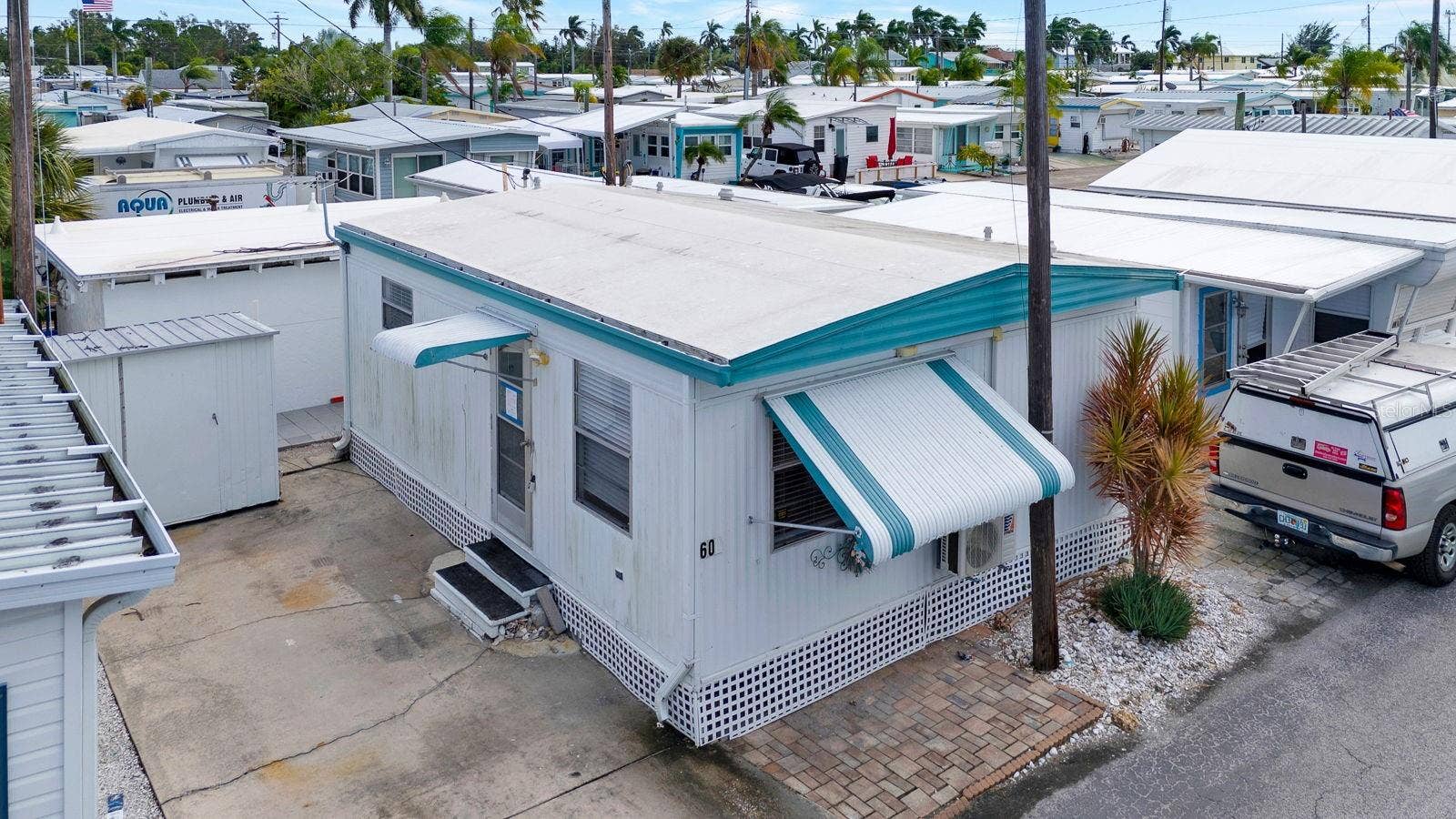 60 4TH STREET, Bradenton, FL 34210 Overhead view showing shed and washer room