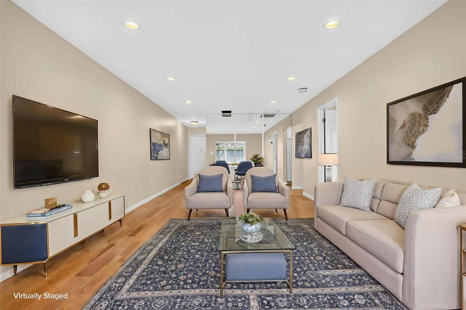 390 301 BOULEVARD W, #10C, Bradenton, FL 34205 Living Room-Virtually Staged