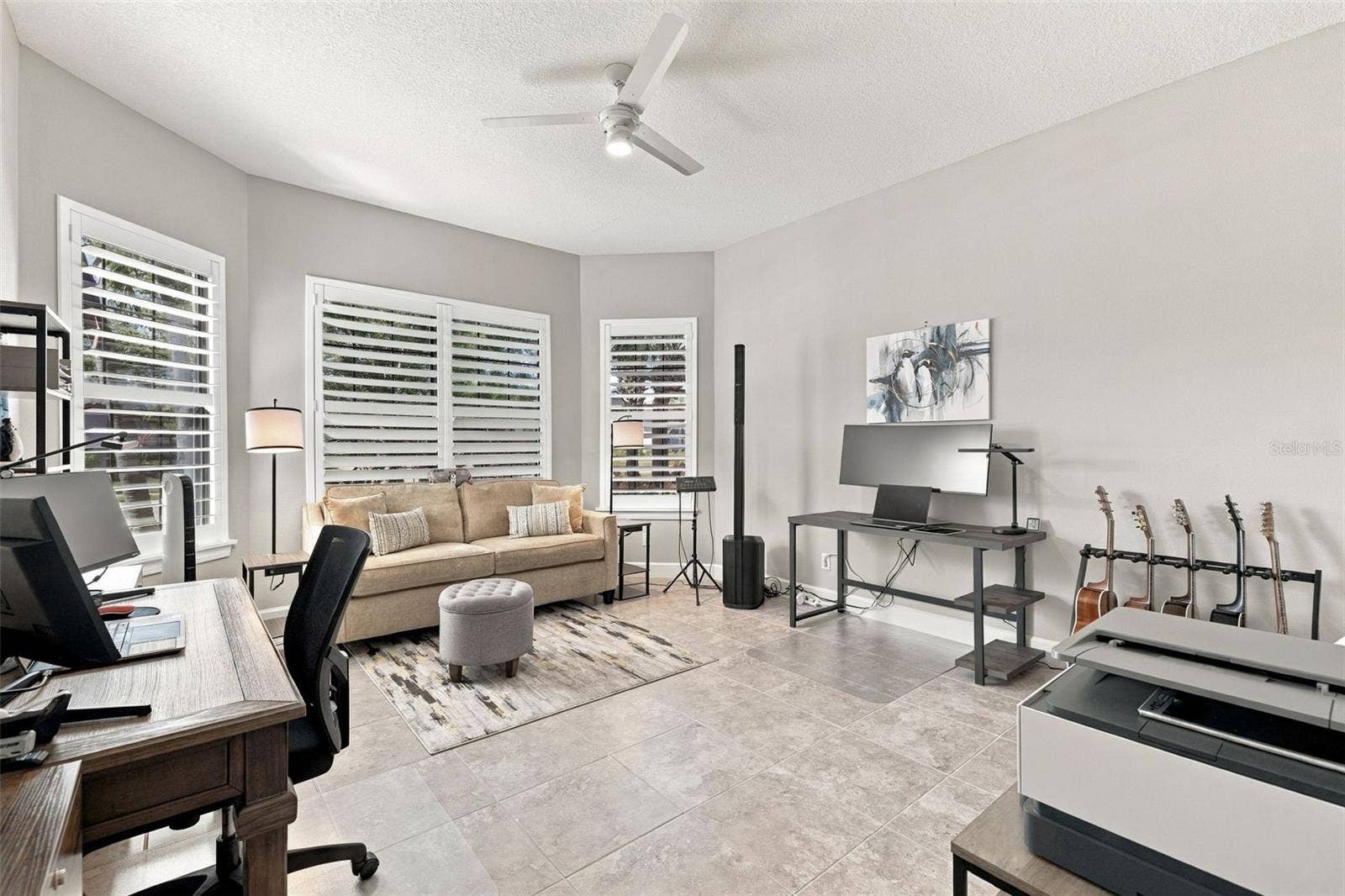 4723 BENITO COURT, Bradenton, FL 34211 Large front Bedroom with bay window being used as an office and music room