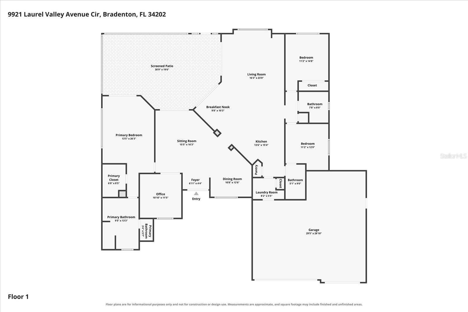 9921 LAUREL VALLEY AVENUE CIRCLE, Bradenton, FL 34202 Floor plan