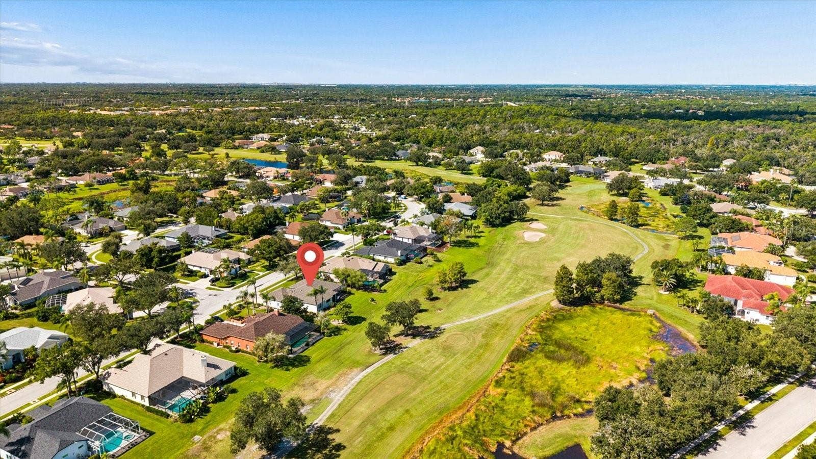 9921 LAUREL VALLEY AVENUE CIRCLE, Bradenton, FL 34202 aerial view of home