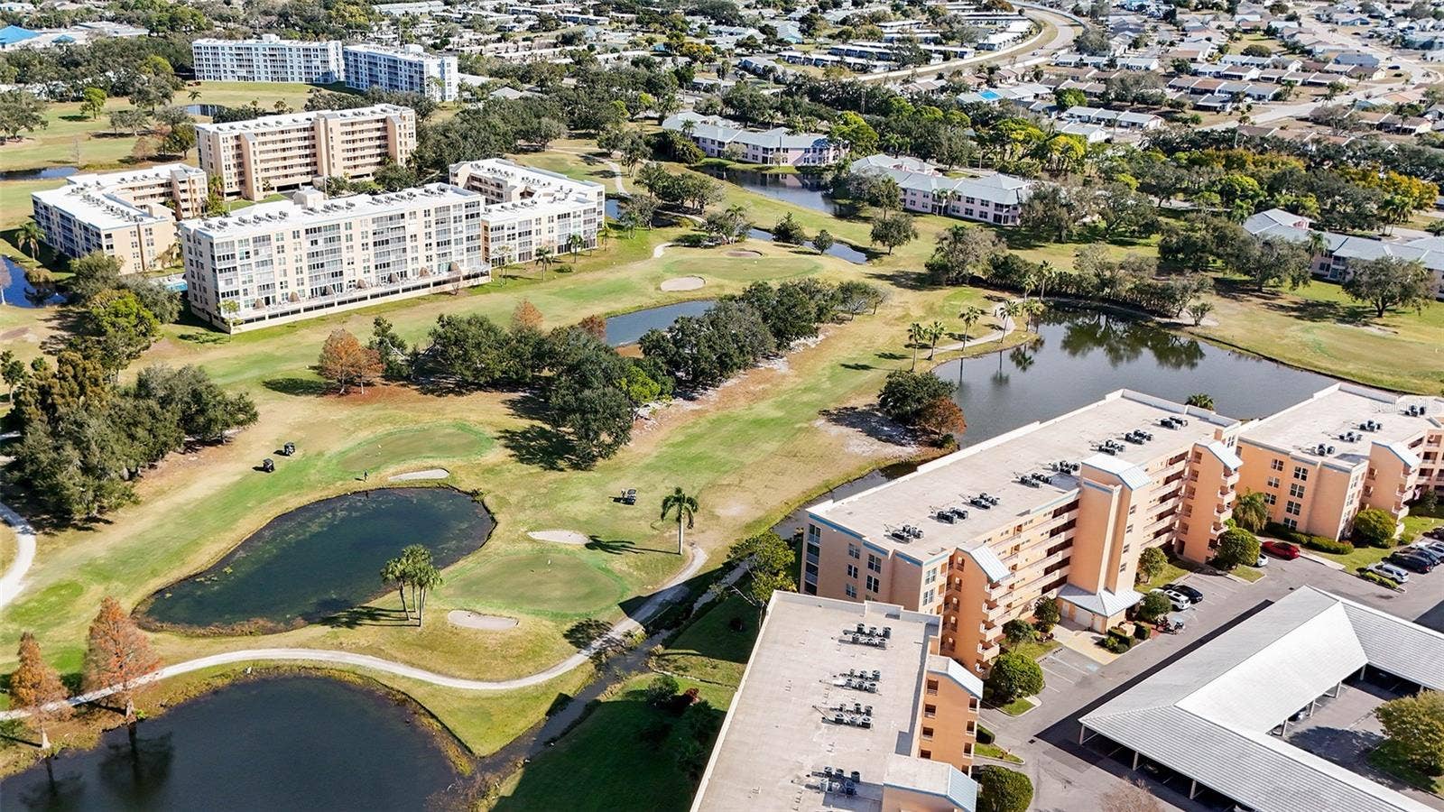 4550 PINEBROOK CIRCLE, #203, Bradenton, FL 34209 Overhead view of the Building and golf course
