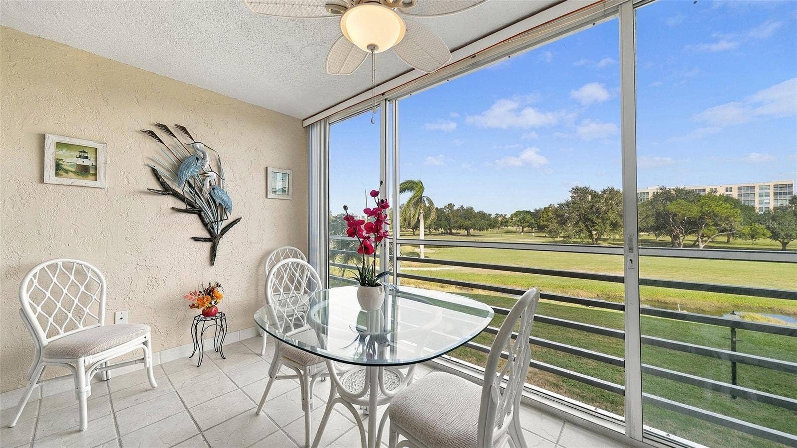 4550 PINEBROOK CIRCLE, #203, Bradenton, FL 34209 Lanai with golf course views