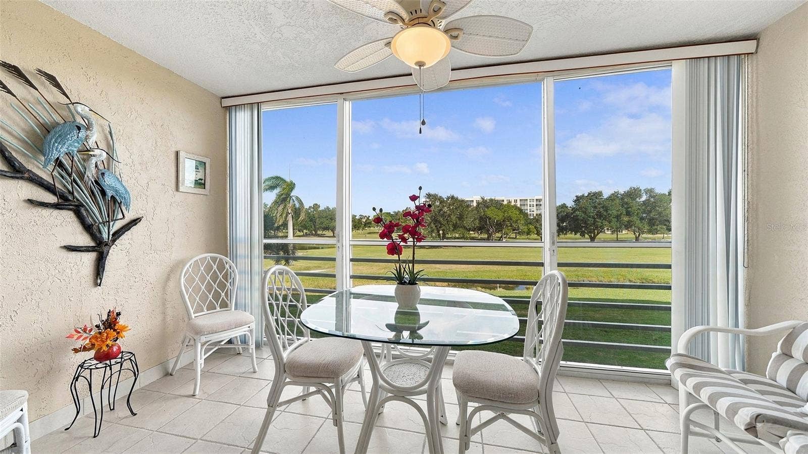 4550 PINEBROOK CIRCLE, #203, Bradenton, FL 34209 Lanai with golf course views