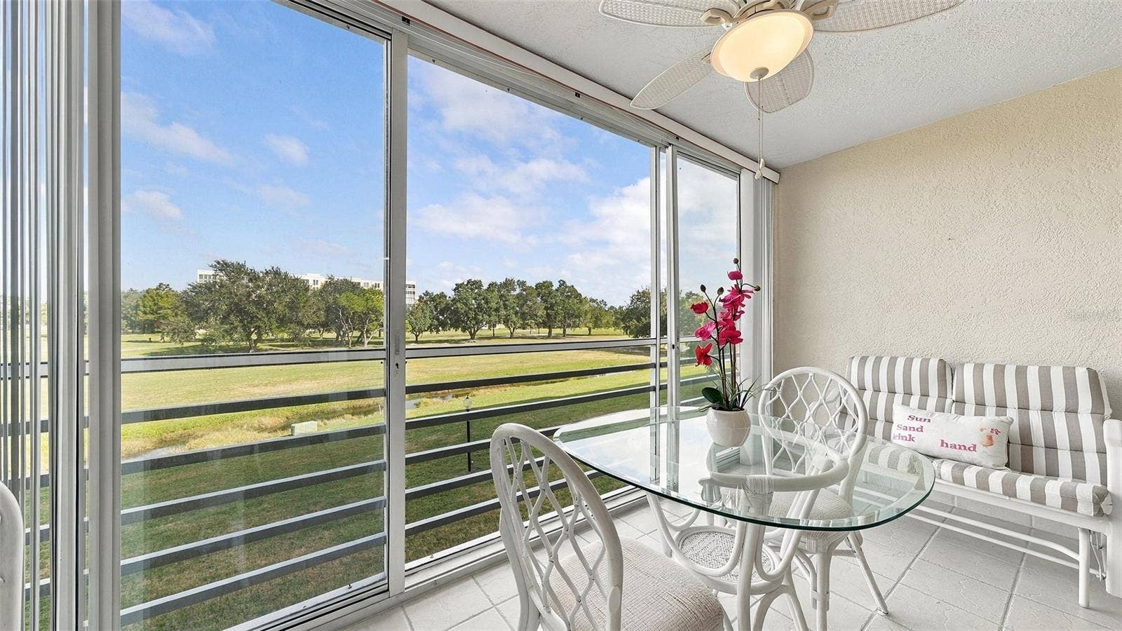 4550 PINEBROOK CIRCLE, #203, Bradenton, FL 34209 Lanai with golf course views