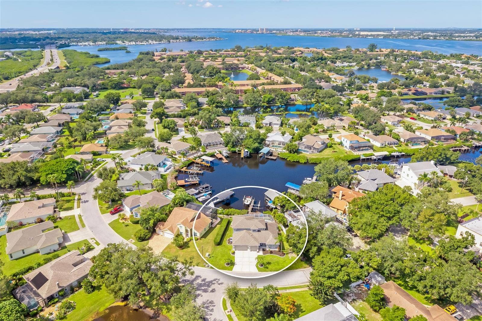 124 41ST CIRCLE E, Bradenton, FL 34208 Ariel View looking west towards Manatee River and the bridges heading towards Anna Maria